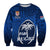 Fiji Rugby Sweatshirt Flying Fijians Blue Tapa Pattern LT13 - Wonder Print Shop