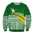 Tailevu Rugby Sweatshirt Fiji Rugby Tapa Pattern Green LT13 - Wonder Print Shop