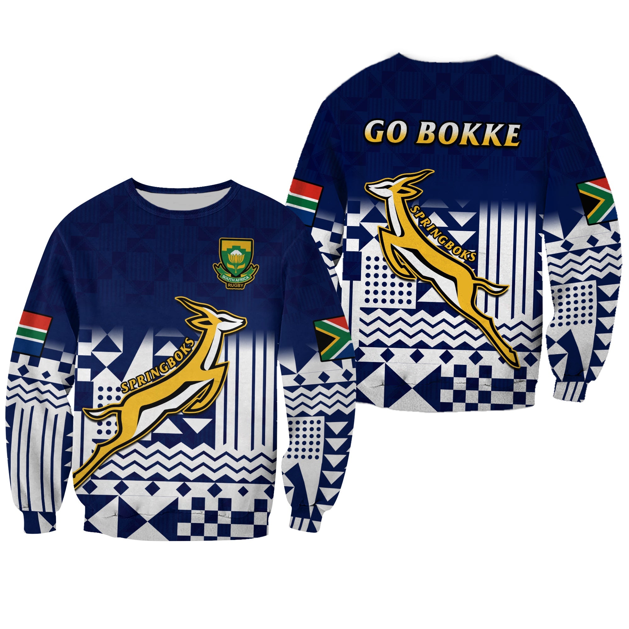 South Africa Rugby Sweatshirt Outgoing Tour Go Springboks - Wonder Print Shop