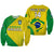 (Custom Text And Number) Brazil Football Sweatshirt Brasil Map Come On Canarinho Sporty Style - Wonder Print Shop