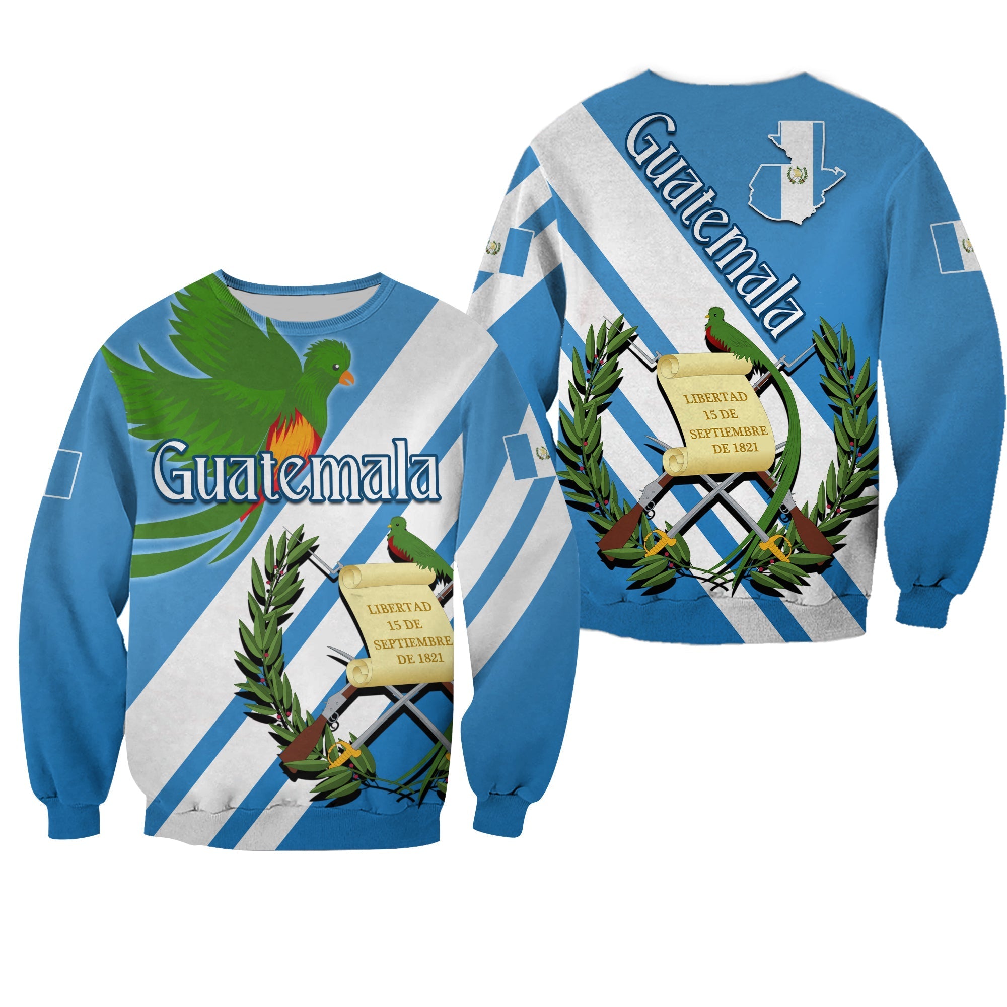 Guatemala Sweatshirt Resplendent Quetzal Gorgeous LT13 - Wonder Print Shop