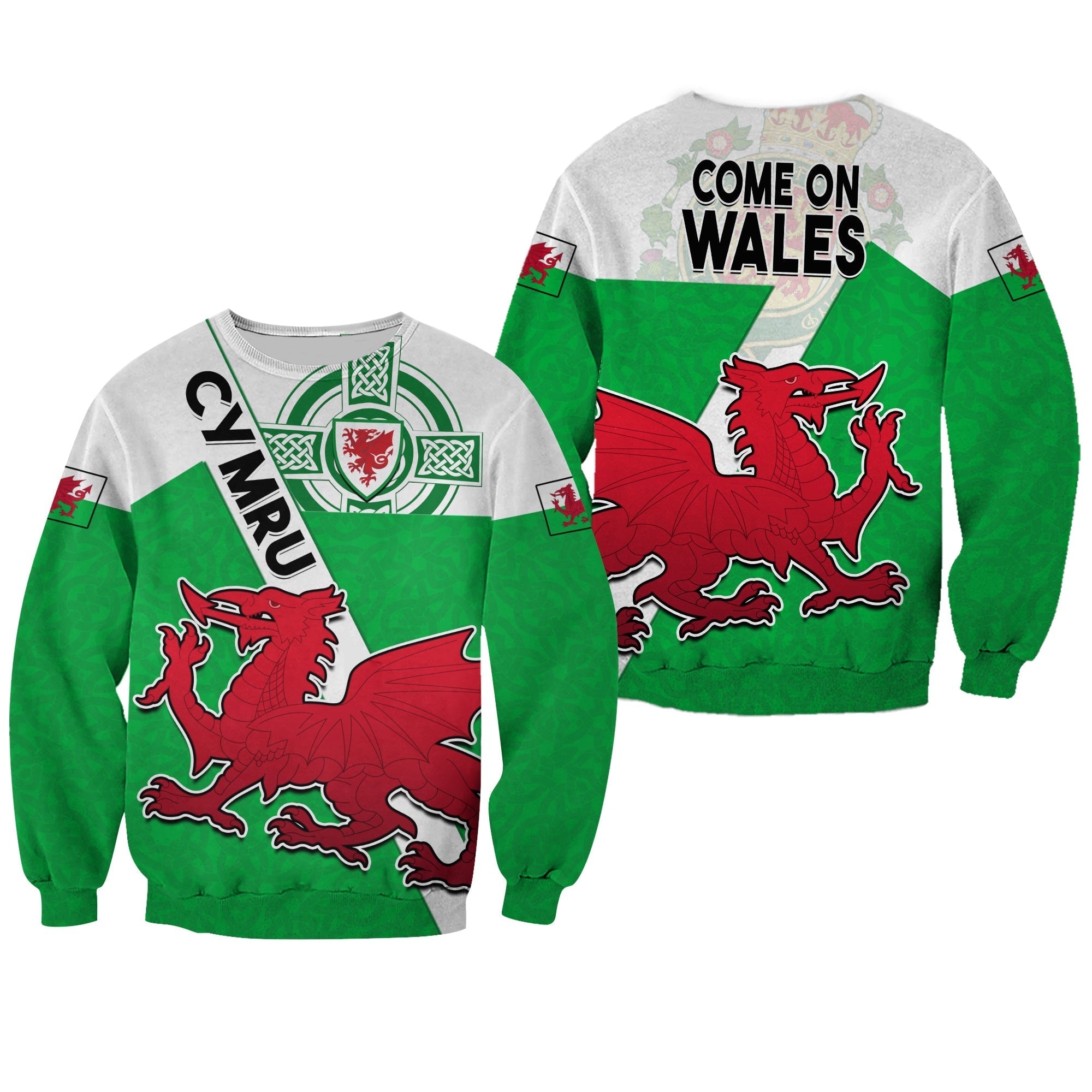 wales-football-sweatshirt-come-on-welsh-dragons-with-celtic-knot-pattern