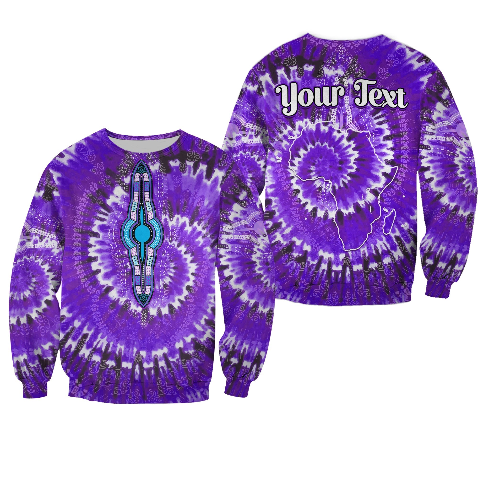 (Custom Personalised) Africa Tie Dye Sweatshirt Purple Fashion LT13 - Wonder Print Shop