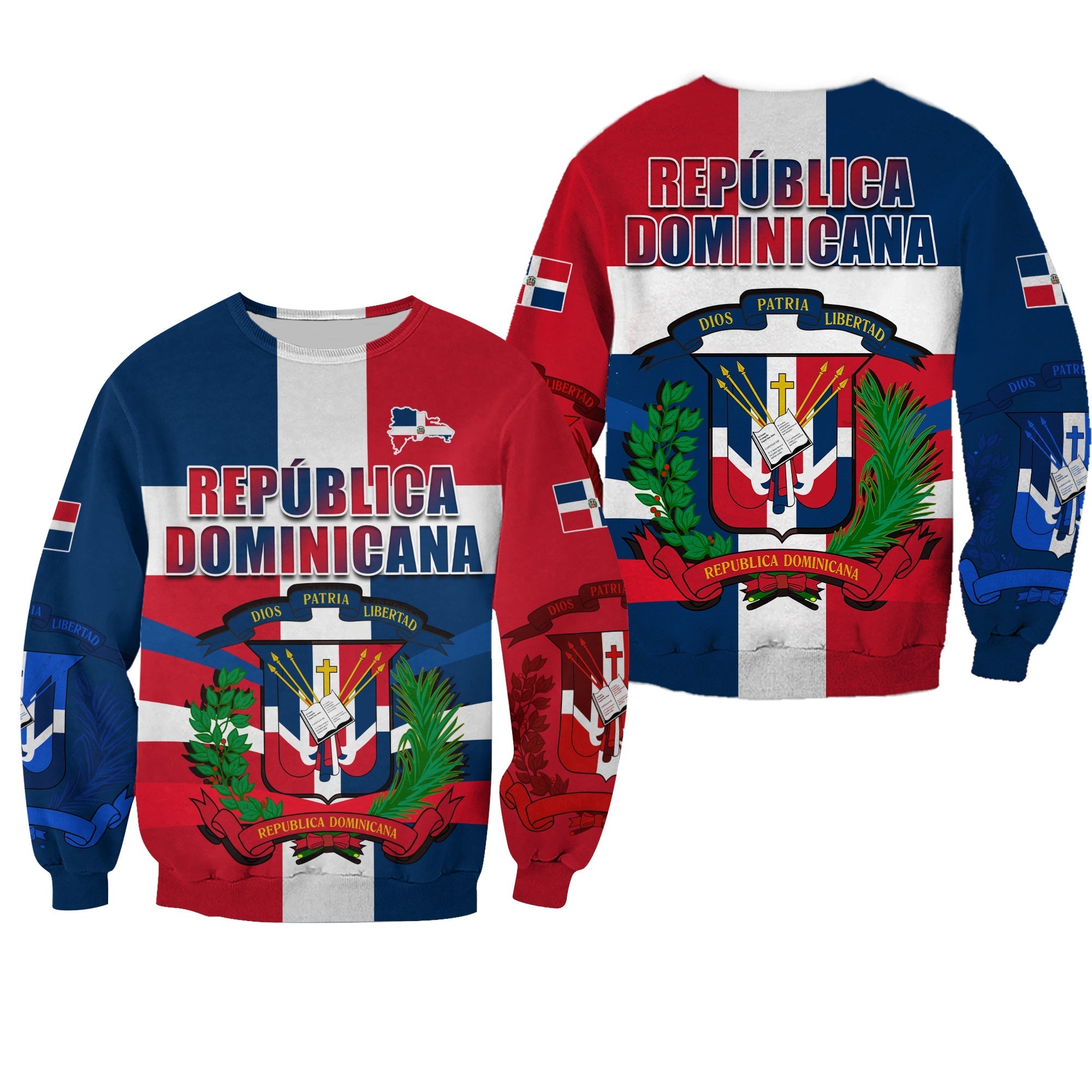 Dominican Republic Sweatshirt Dominicana Proud Style Flag LT13 - Wonder Print Shop