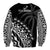 Fiji Rugby Sweatshirt Fijian Cibi Dance Tapa Pattern Black - Wonder Print Shop