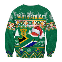 Green unisex Christmas sweatshirt with 'SOUTH AFRICA' print, map and Santa hat