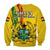 (Custom Personalised) Ghana Sweatshirt Ghanan Coat Of Arms Mix Kente Pattern - Wonder Print Shop