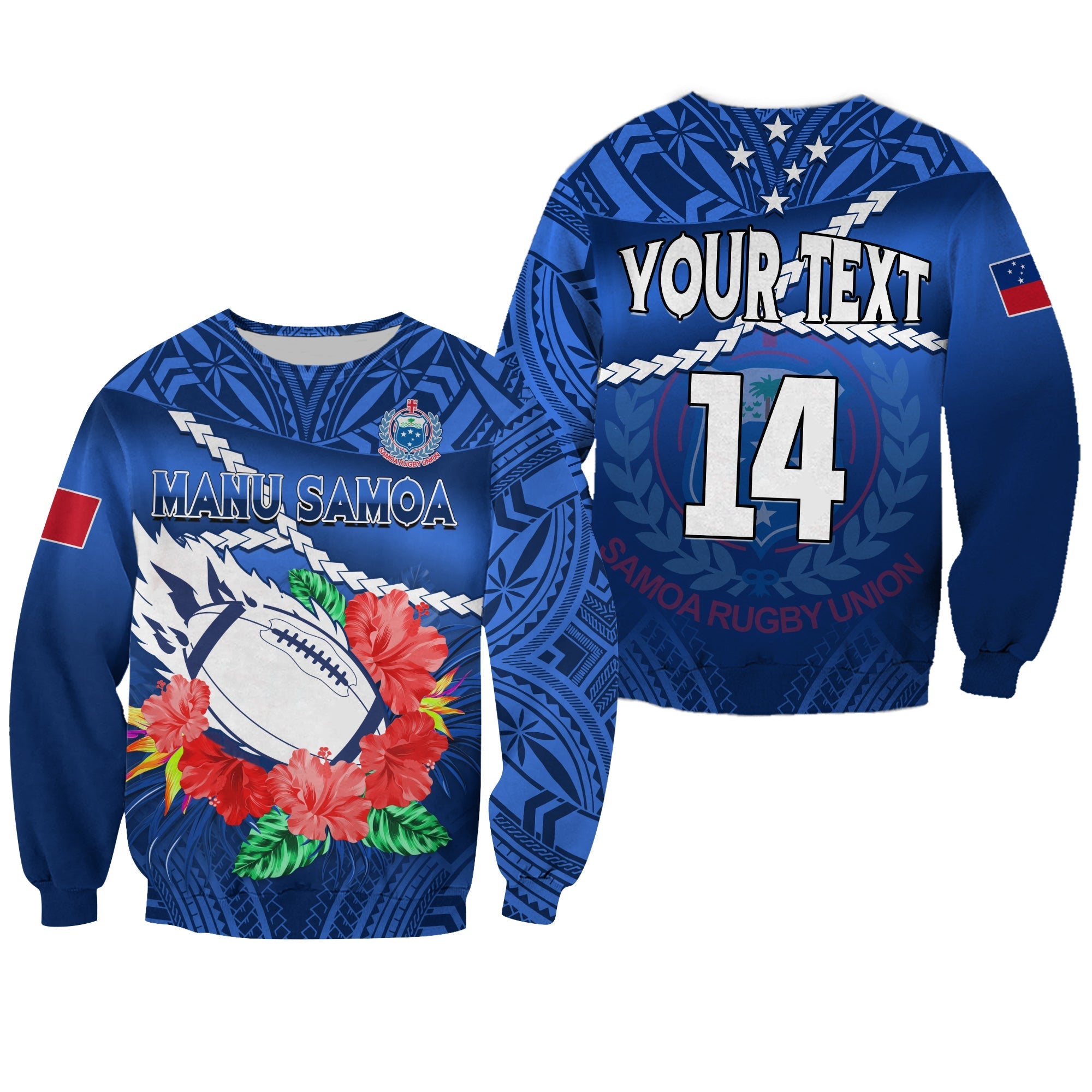 custom-text-and-number-samoa-rugby-sweatshirt-manu-samoa-polynesian-hibiscus-blue-style