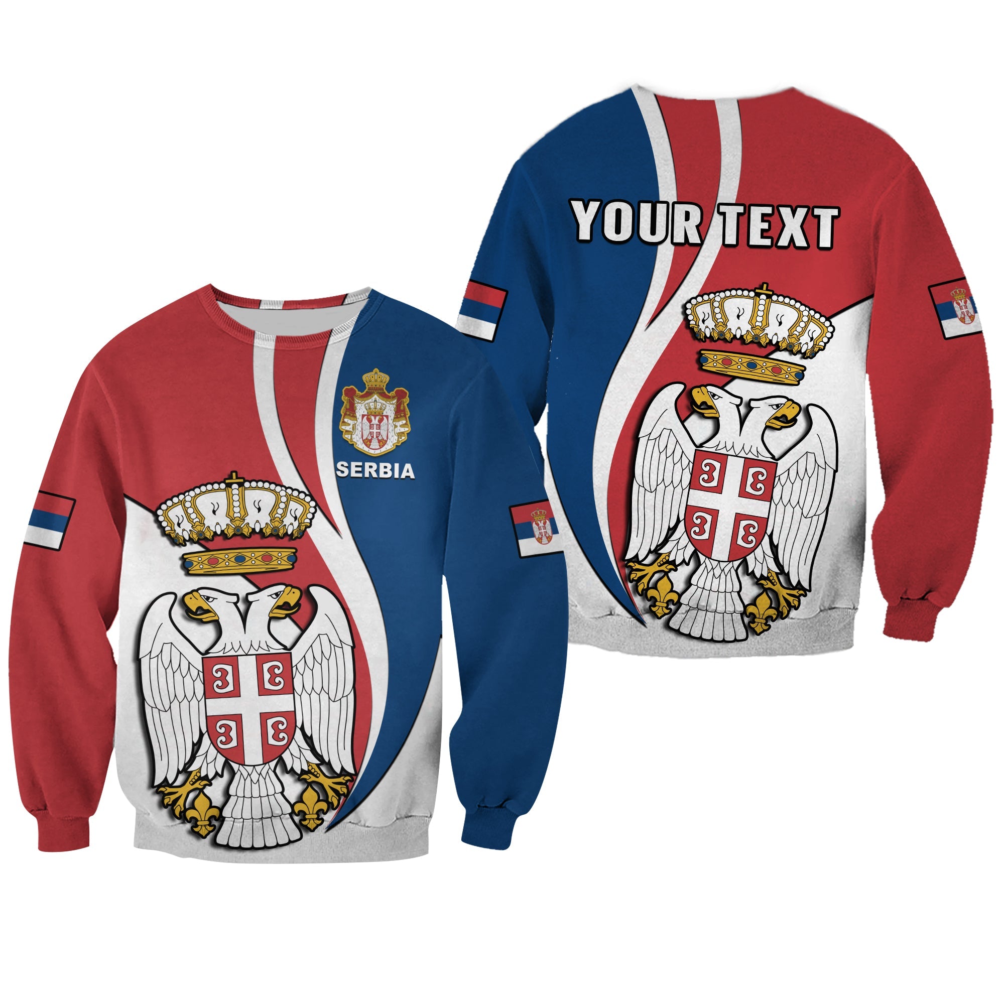 (Custom Personalised) Serbia Sweatshirt Happy Serbian Statehood Day With Coat Of Arms - Wonder Print Shop