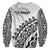 Fiji Rugby Sweatshirt Fijian Cibi Dance Tapa Pattern White - Wonder Print Shop