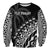 Fiji Rugby Sweatshirt Fijian Cibi Dance Tapa Pattern Black - Wonder Print Shop