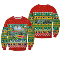 Red unisex South Africa Christmas sweatshirt, front + back graphic print
