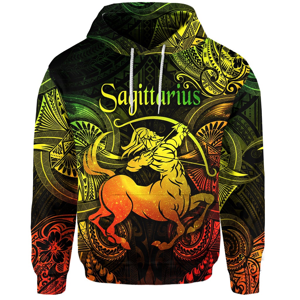 Custom Sagittarius Zodiac Polynesian Hoodie Unique Style Reggae LT8 - Wonder Print Shop