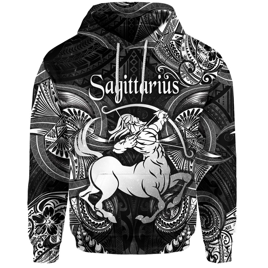 Custom Sagittarius Zodiac Polynesian Hoodie Unique Style Black LT8 - Wonder Print Shop