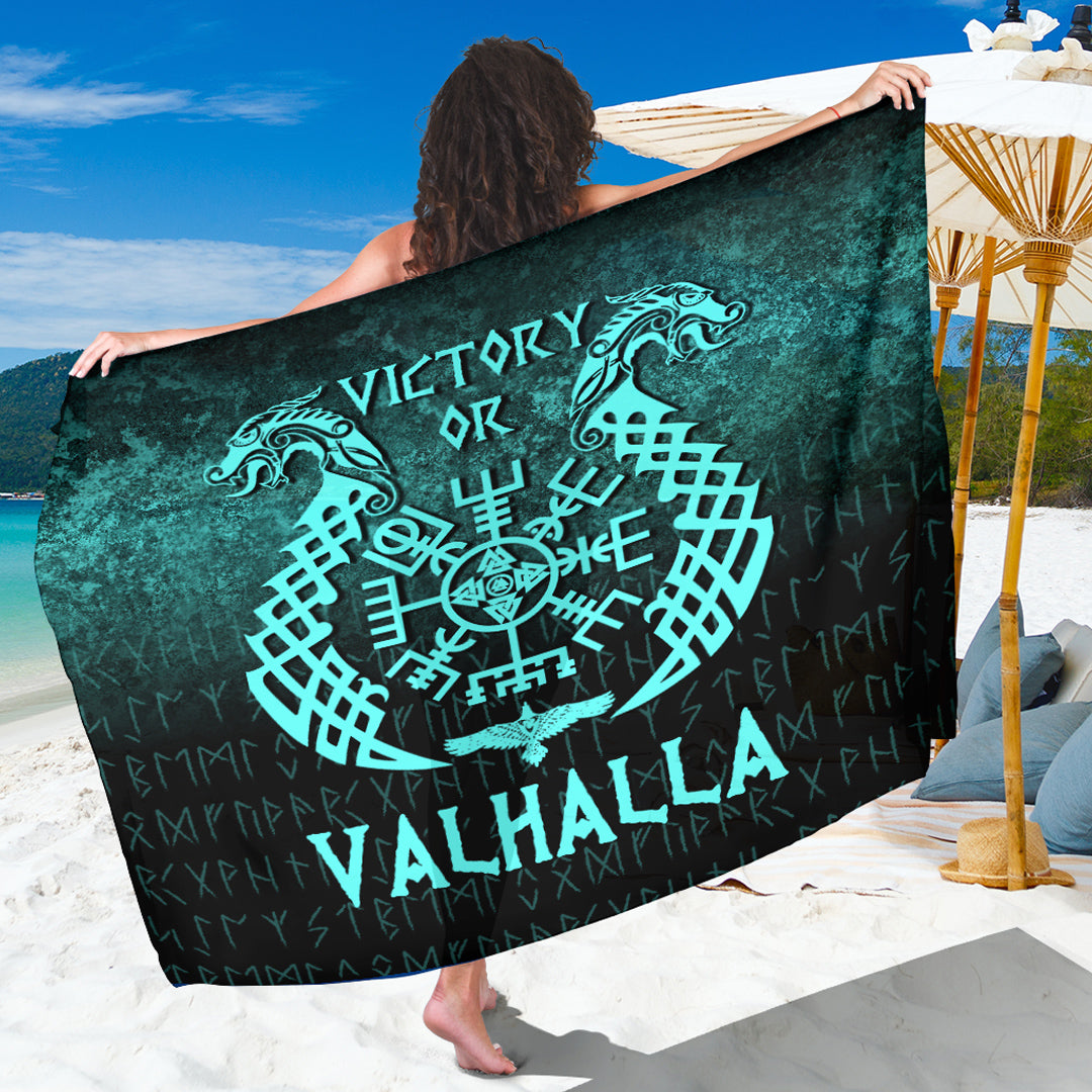 Wonder Print Shop Sarong - Victory or Valhalla - Cyan Version Sarong RLT12 - Wonder Print Shop