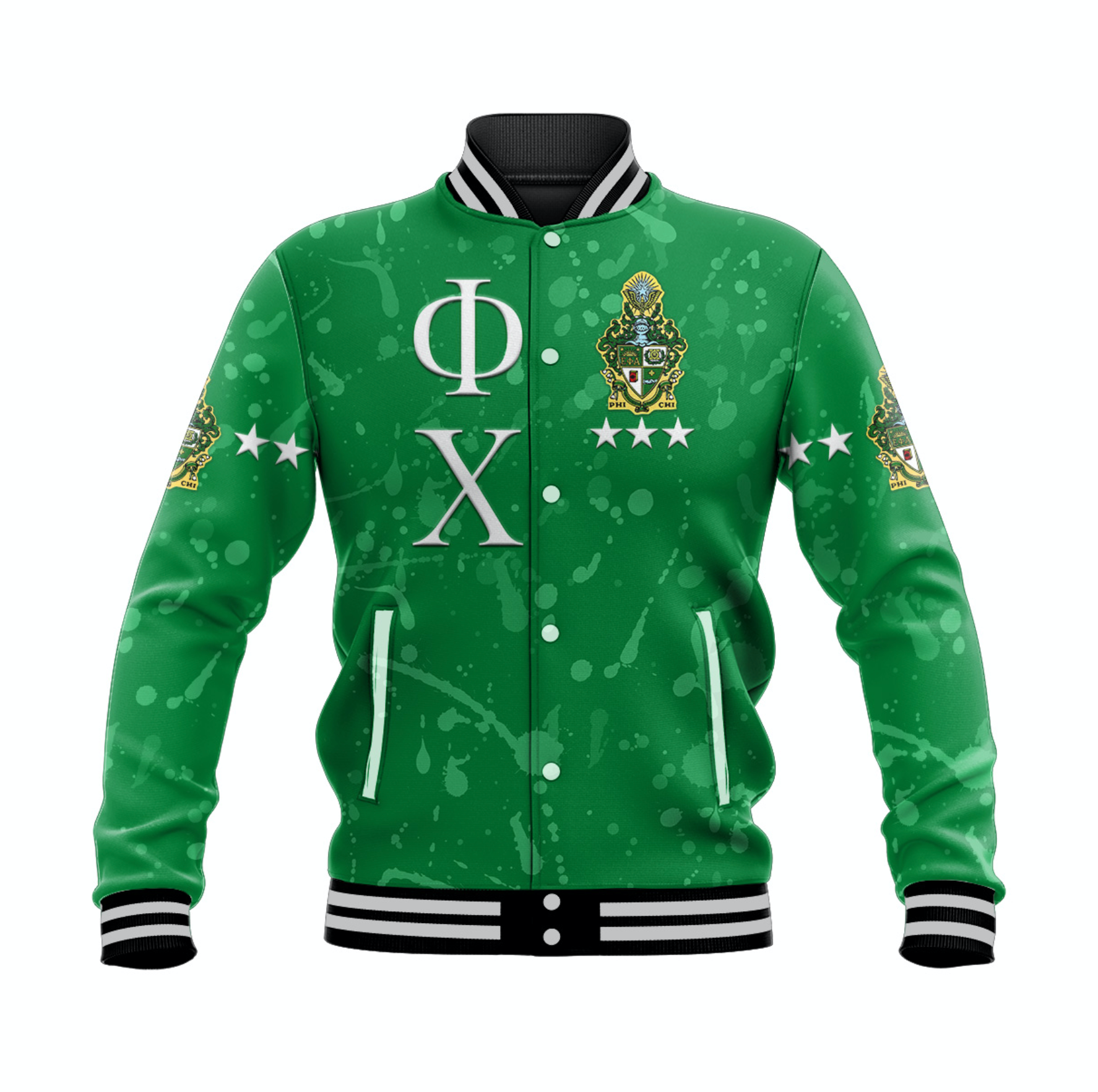 (Custom Personalised) Phi Chi Baseball Jacket Simple Style LT8 - Wonder Print Shop