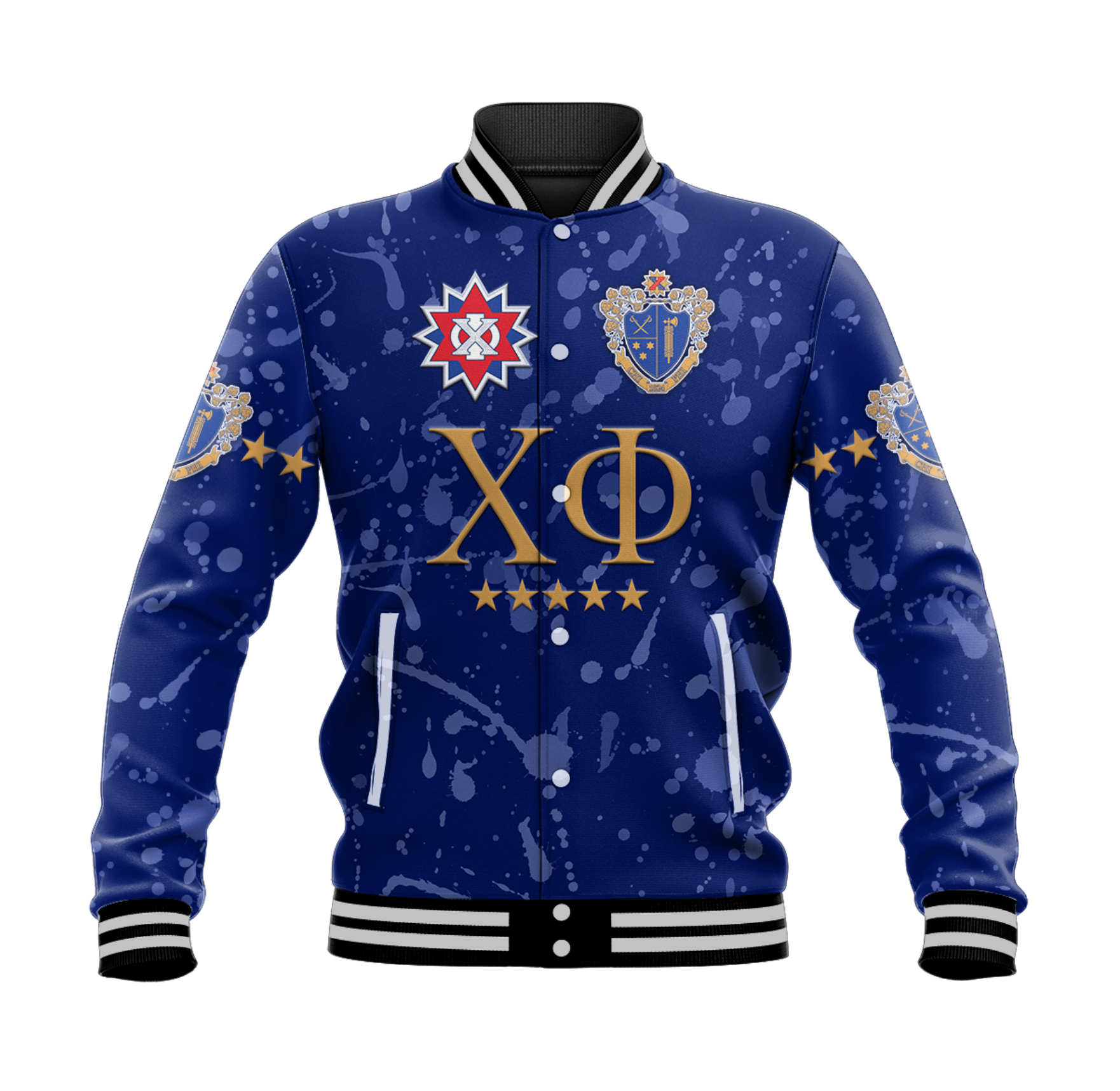 (Custom Personalised) Chi Phi Baseball Jacket Original Style Blue LT8 - Wonder Print Shop