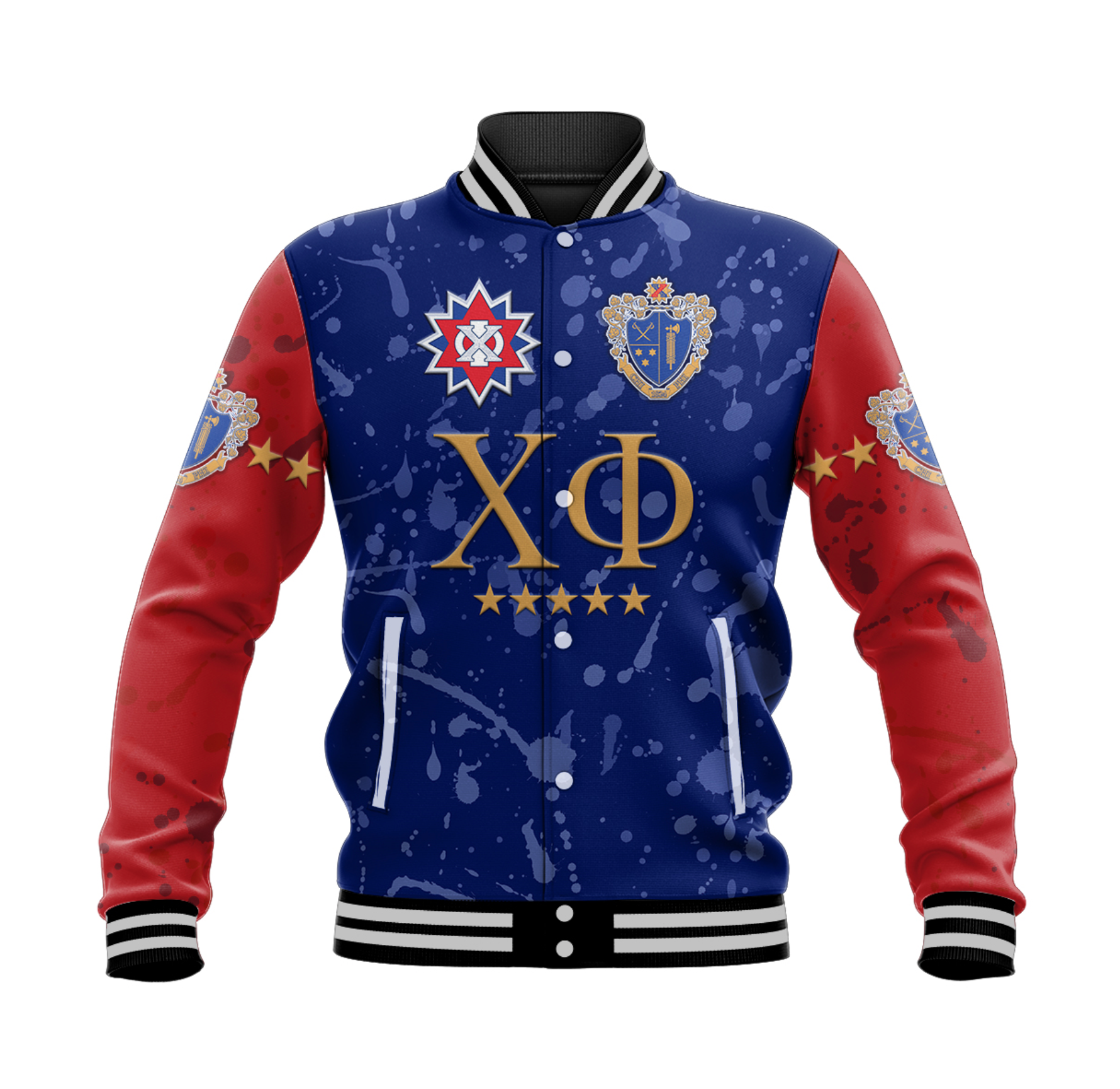 (Custom Personalised) Chi Phi Baseball Jacket Original Style Blue Scarlet LT8 - Wonder Print Shop