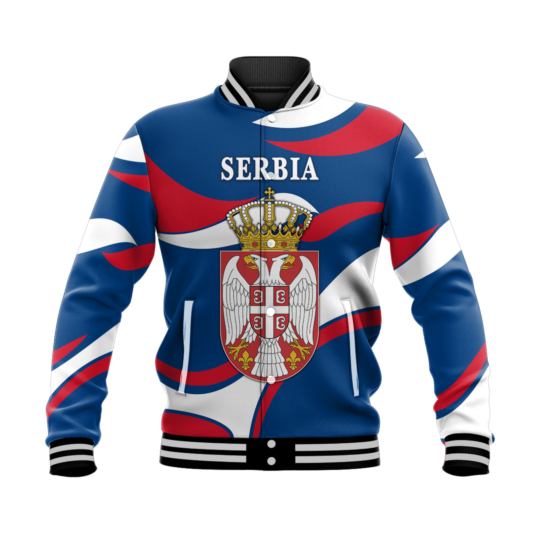 Serbia Baseball Jacket Sporty Style LT8 - Wonder Print Shop