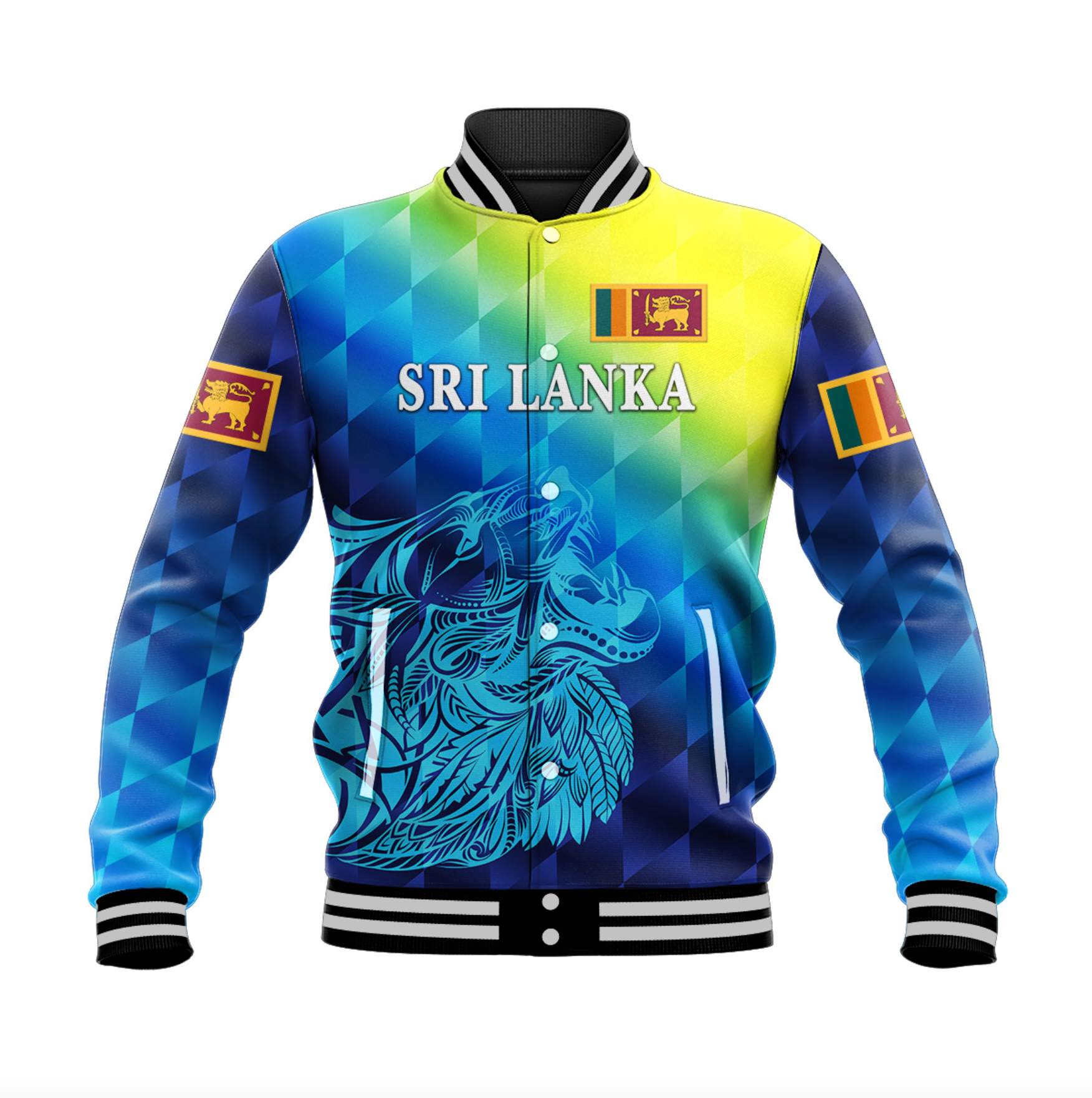 Sri Lanka Baseball Jacket Lion Vibes LT8 - Wonder Print Shop