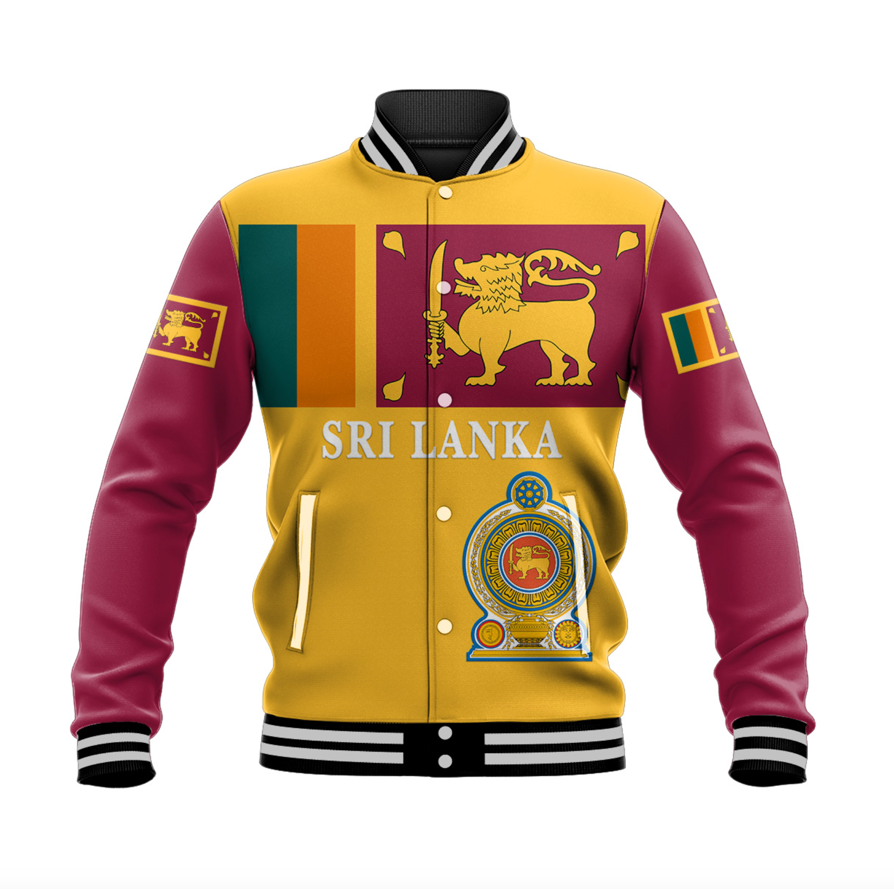 Sri Lanka Baseball Jacket Flag Vibes LT8 - Wonder Print Shop