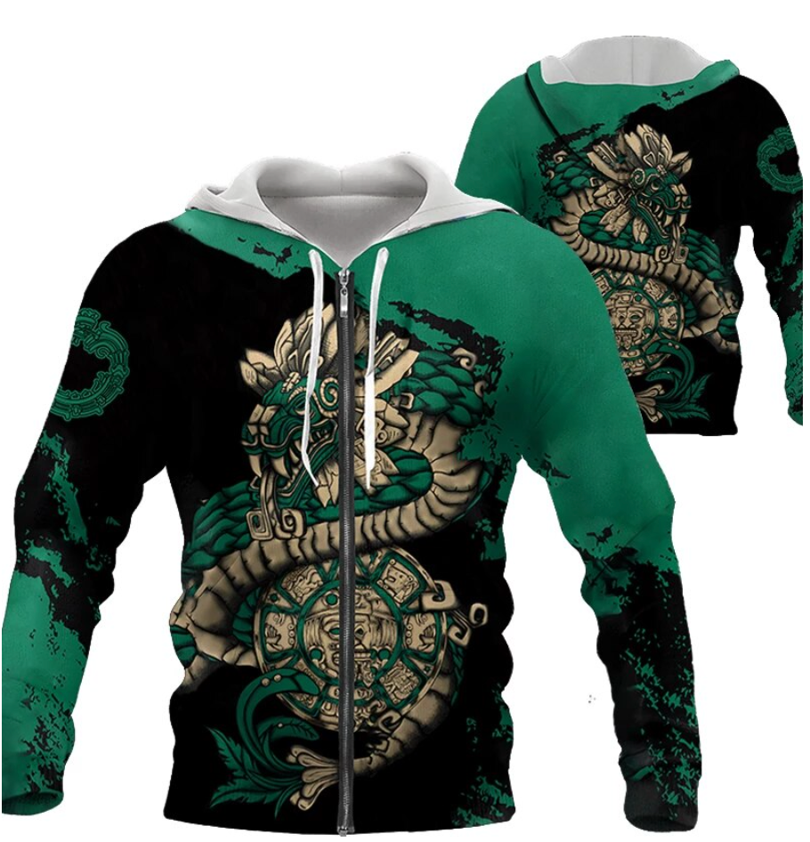 Viking Clothing Aztec Calendar Hoodie RLT12 - Wonder Print Shop