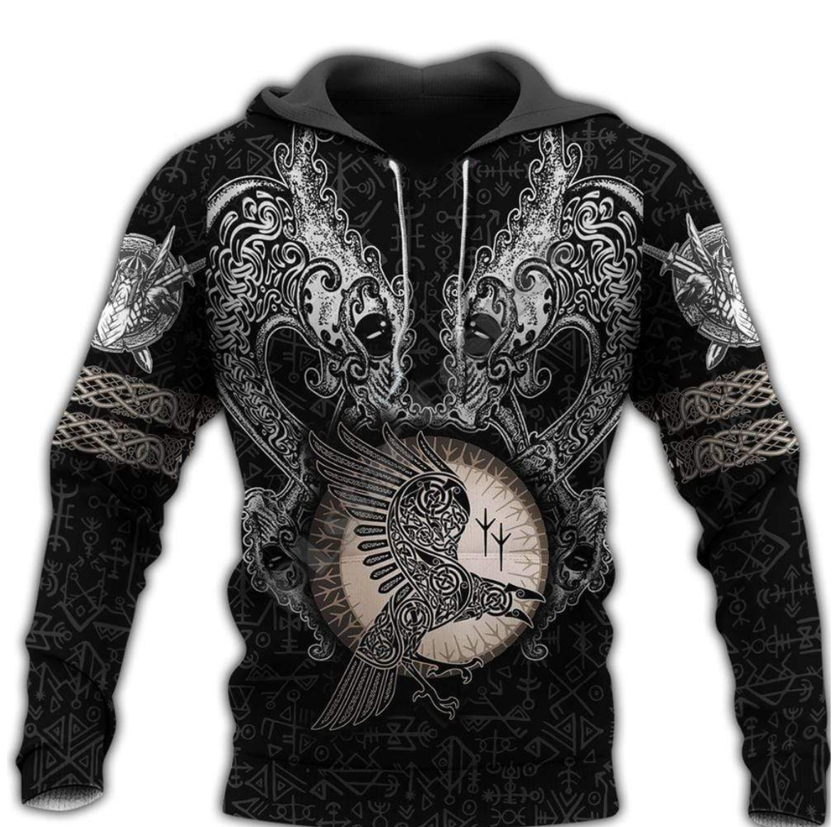 Viking Clothing Munin Arriving Hoodie RLT12 - Wonder Print Shop