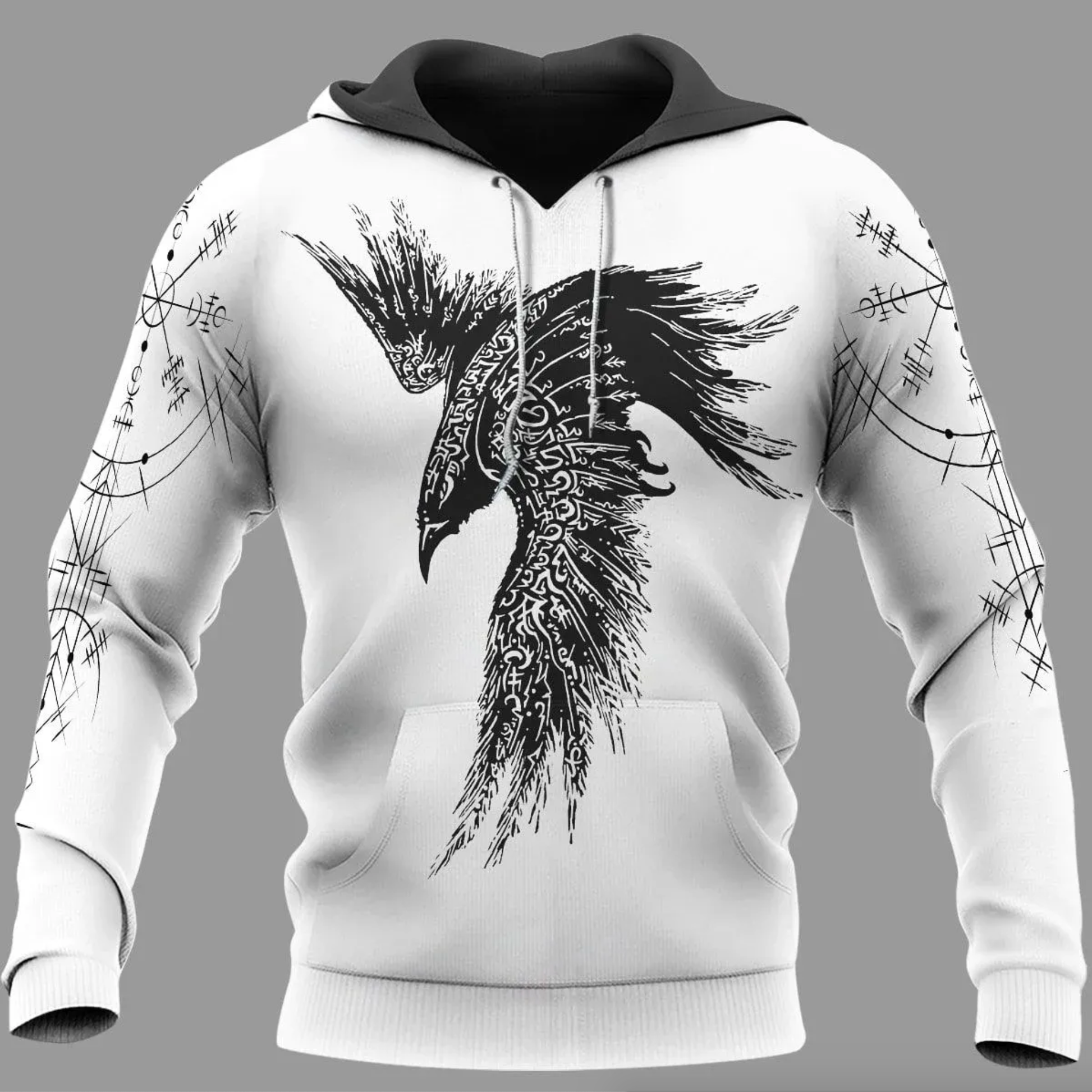 Viking Clothing Raven Vegvisir Viking Hoodie RLT12 - Wonder Print Shop