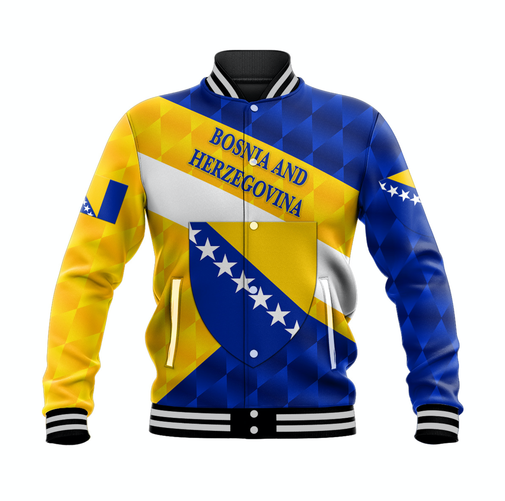 Bosnia and Herzegovina Baseball Jacket Sporty Style LT8 - Wonder Print Shop