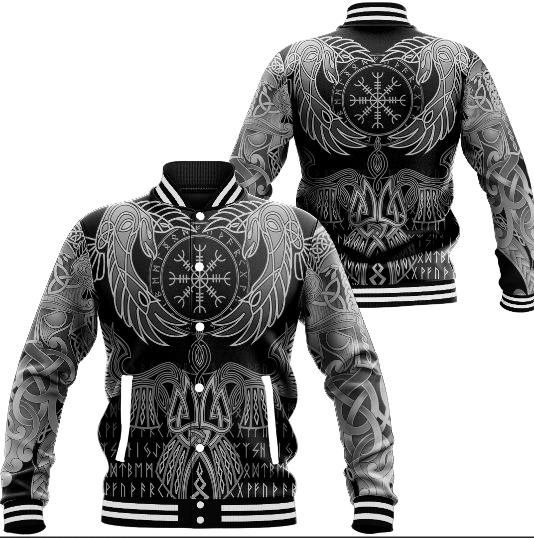 Viking Clothing Raven Of Odin Baseball Jacket RLT12 - Wonder Print Shop