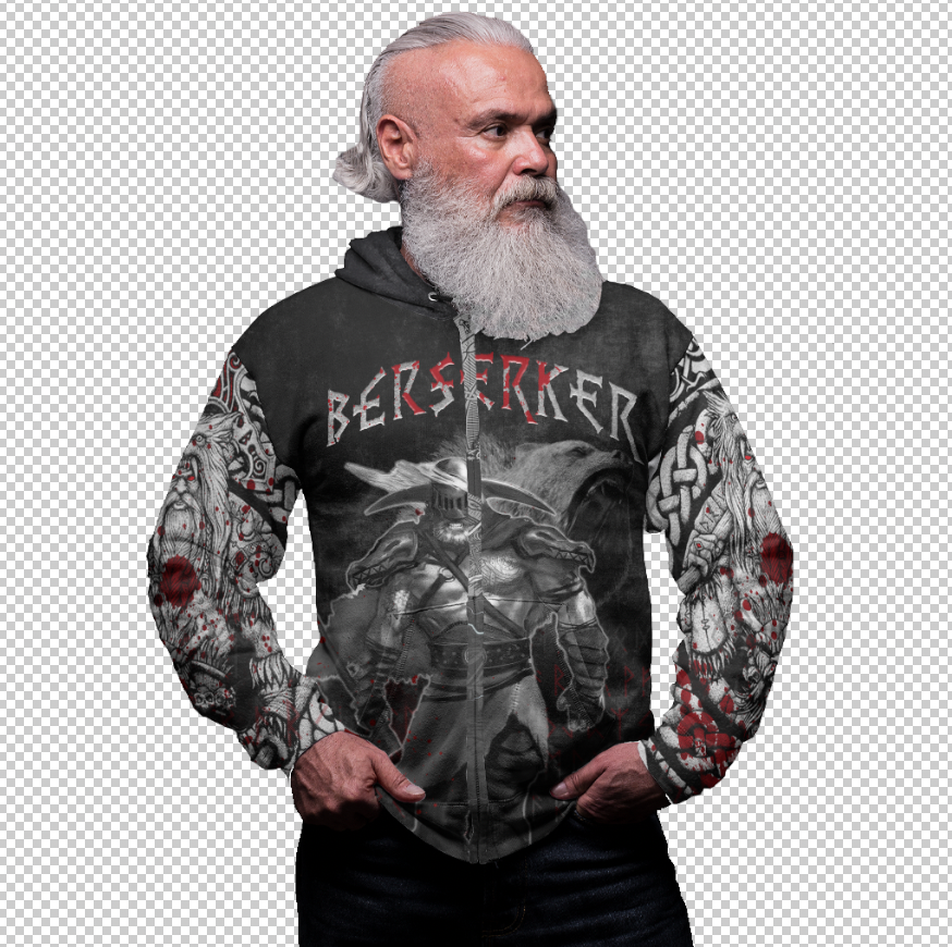 Viking Clothing Berkerser Warriors Zip Hoodie RLT12 - Wonder Print Shop