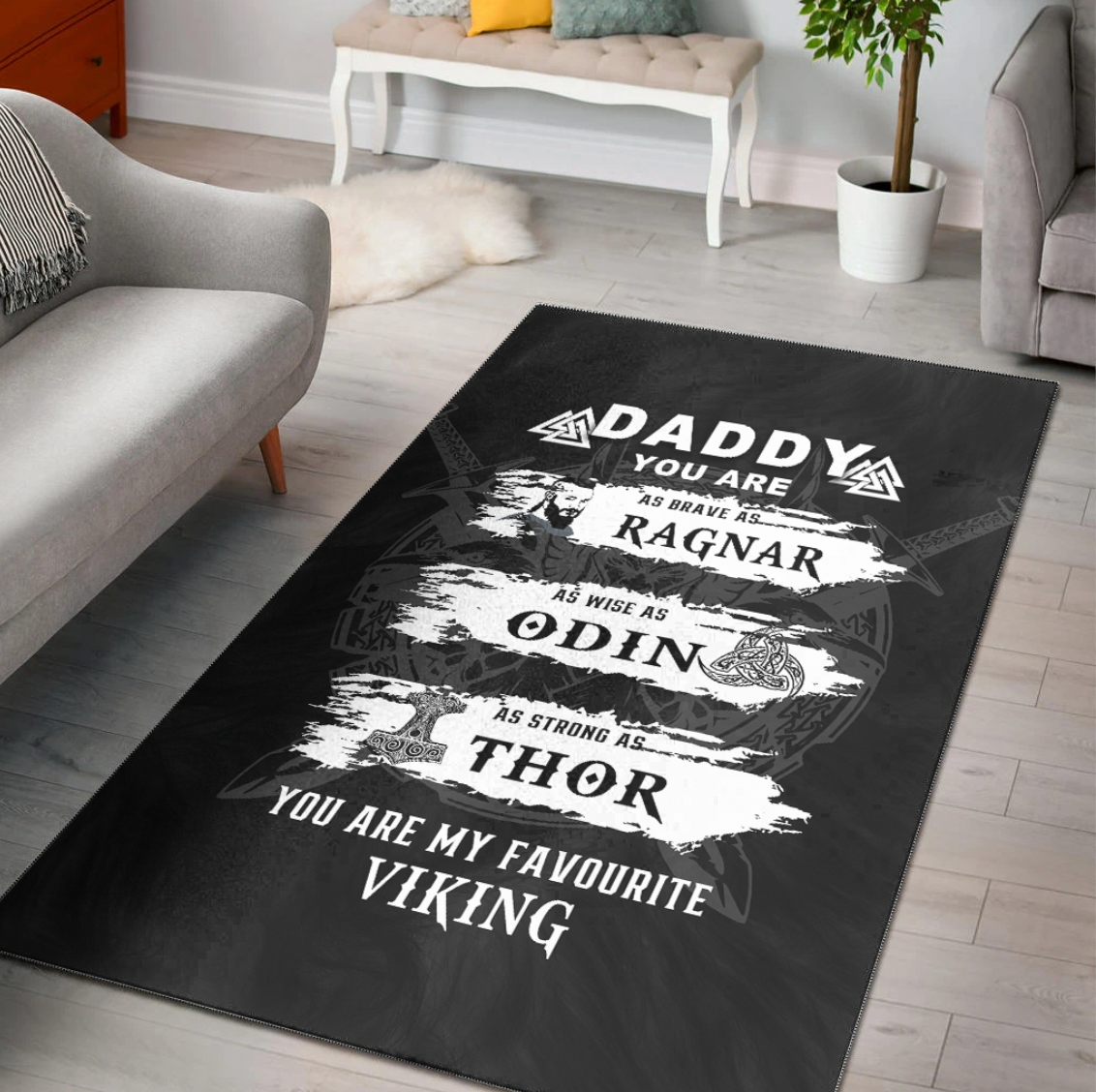 Viking Area Rug Viking Daddy Area Rug RLT12 - Wonder Print Shop