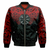 Viking Clothing Viking Odin Helm Of Awe (Red) Sleeve Zip Bomber Jacket RLT12 - Wonder Print Shop