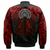 Viking Clothing Viking Odin Helm Of Awe (Red) Sleeve Zip Bomber Jacket RLT12 - Wonder Print Shop