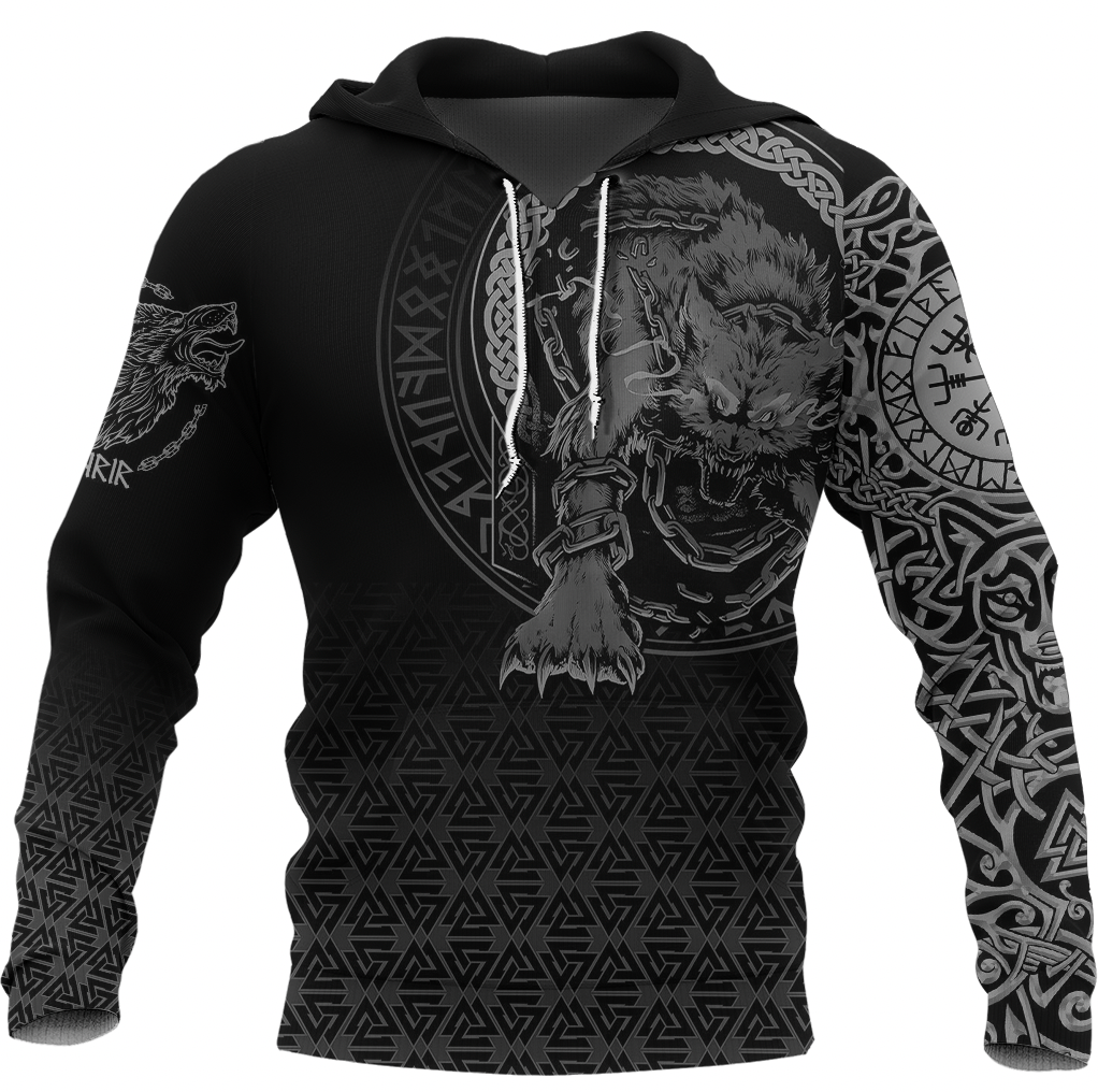 Viking Clothing Viking Fenrir Norse 3D Tattoo Hoodie RLT12 - Wonder Print Shop