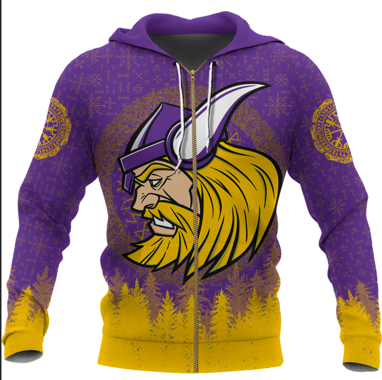 Viking Clothing Viking Warrior Zip Hoodie RLT12 - Wonder Print Shop