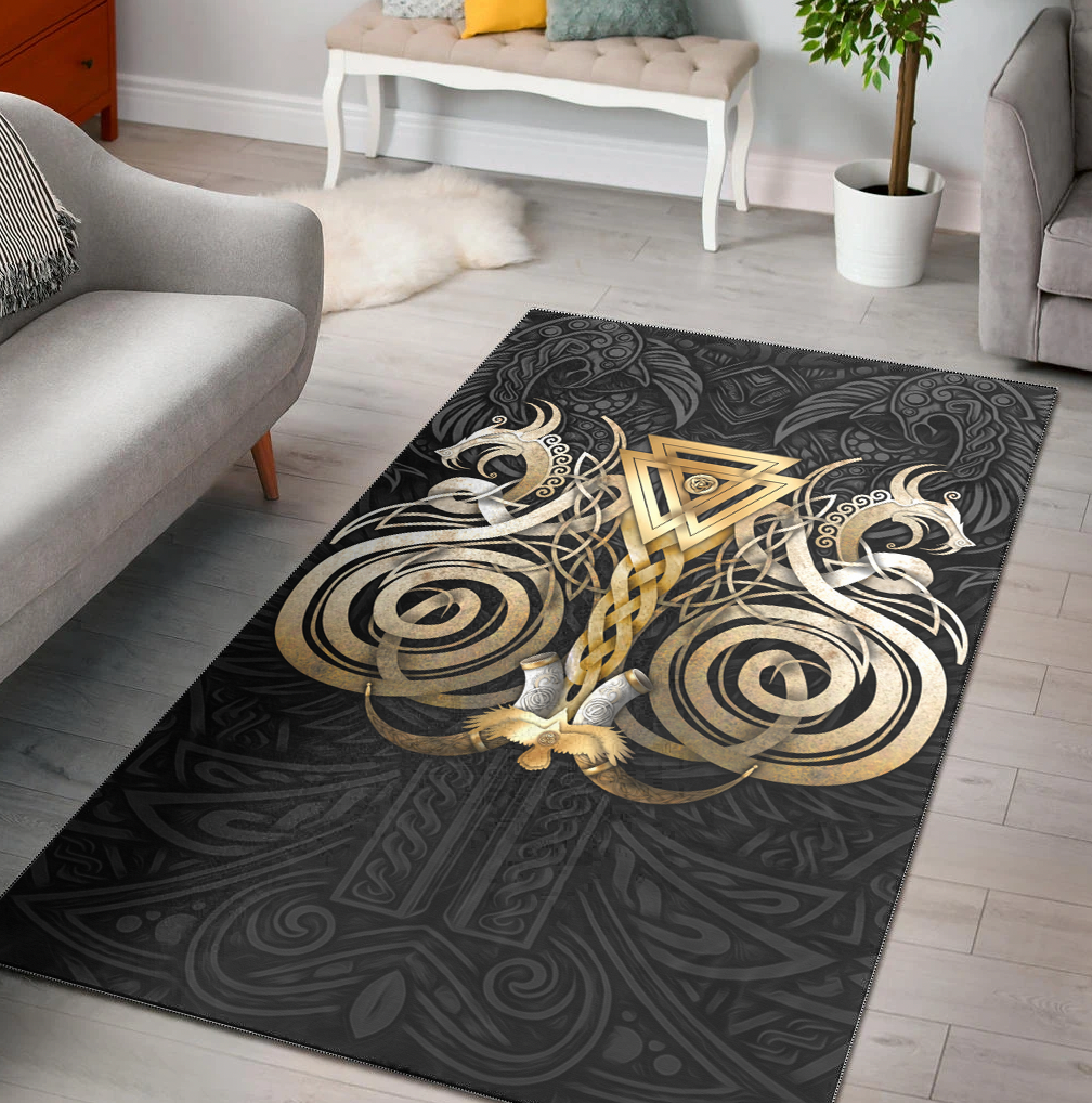 Viking Area Rug Viking Valknut Odin Norse Mythology RLT12 - Wonder Print Shop