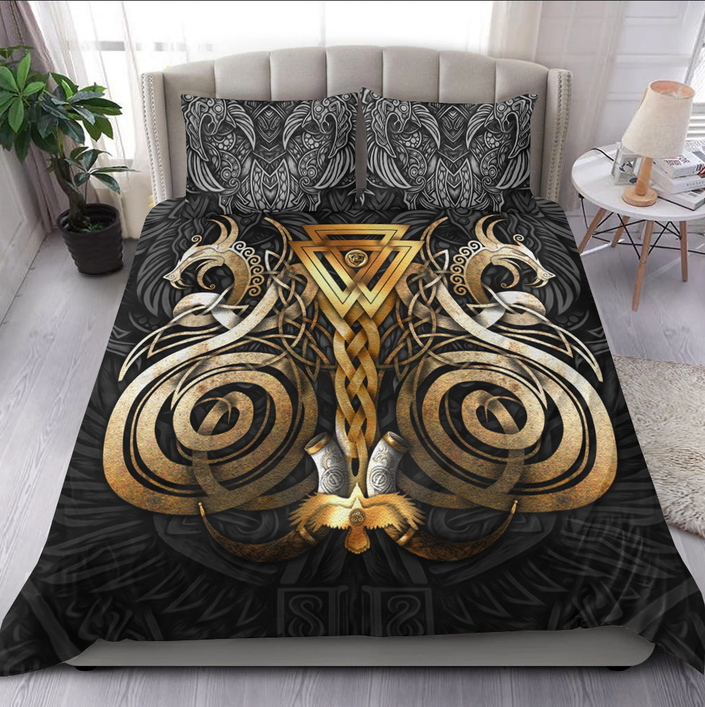 viking-bedding-set-viking-valknut-odin-norse-mythology