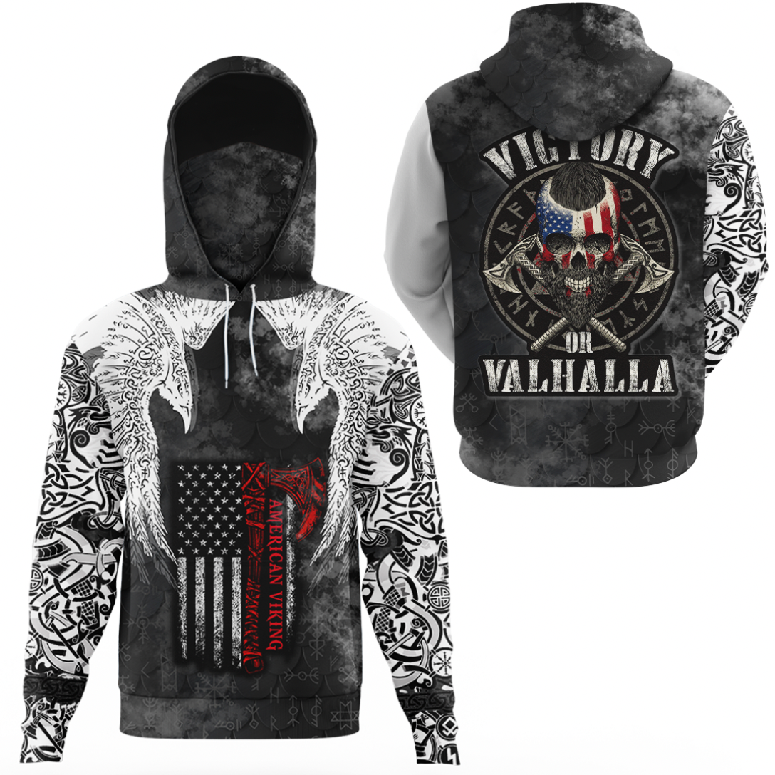 Viking Clothing Viking Mystical Raven American Hoodie Gaiter RLT12 - Wonder Print Shop