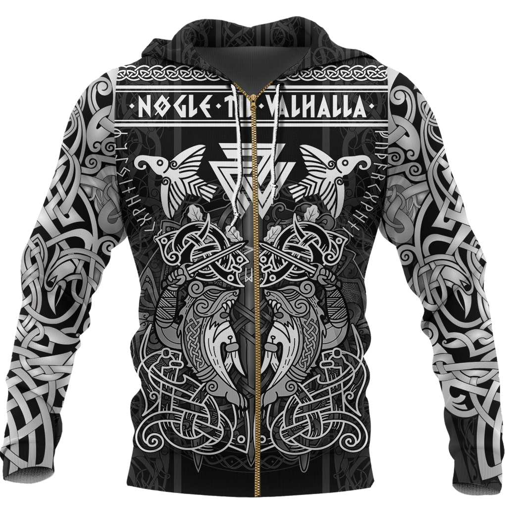 Viking Clothing Viking Valknut Valhalla Celtic Zip Hoodie RLT12 - Wonder Print Shop