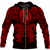 Viking Clothing Viking Dragon and Wolf Tattoo Red Zip Hoodie RLT12 - Wonder Print Shop