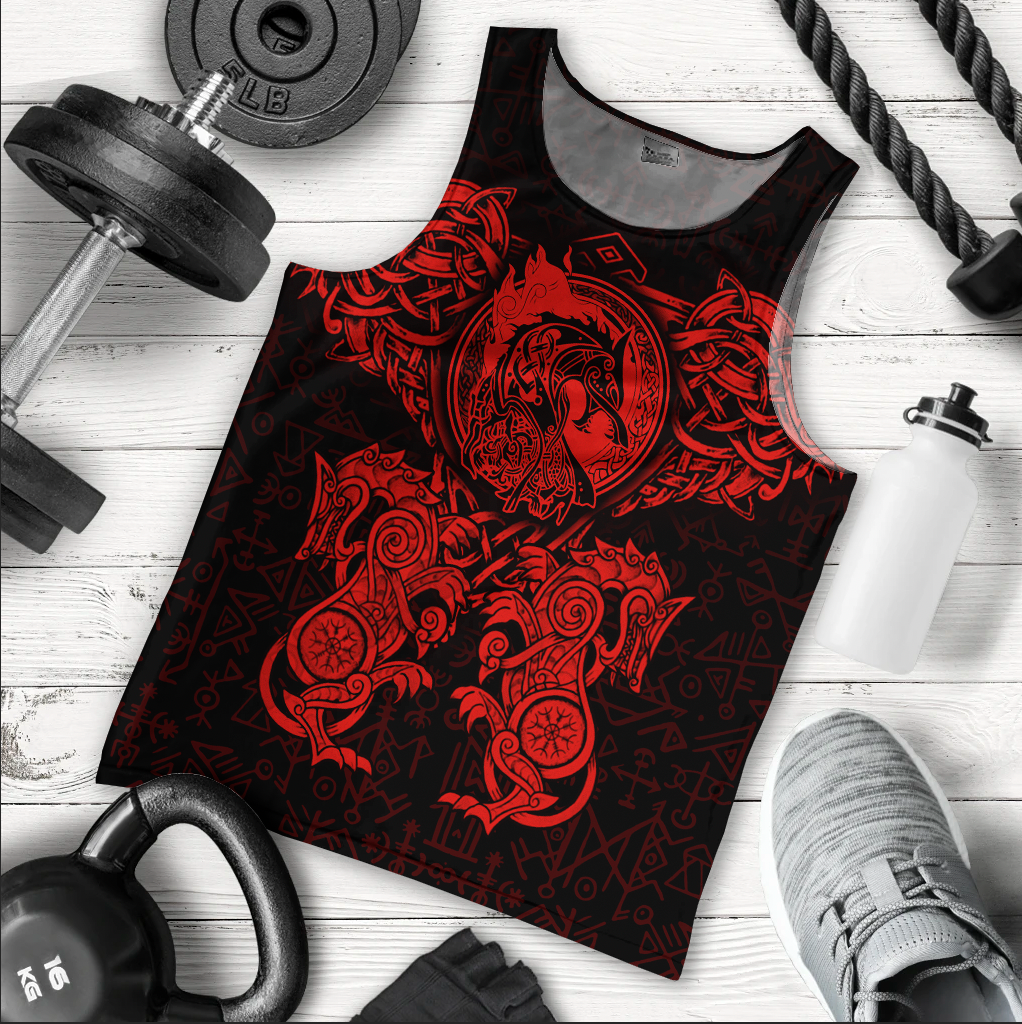 viking-clothing-viking-dragon-and-wolf-tattoo-red-men-tank-top