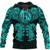 Viking Clothing Viking Dragon and Wolf Tattoo Cyan Hoodie RLT12 - Wonder Print Shop