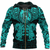 Viking Clothing Viking Dragon and Wolf Tattoo Cyan Zip Hoodie RLT12 - Wonder Print Shop