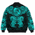 Viking Clothing Viking Dragon and Wolf Tattoo Cyan Bomber Jacket RLT12 - Wonder Print Shop