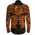 Viking Clothing Viking Dragon and Wolf Tattoo Orange Long Sleeve Button Shirt RLT12 - Wonder Print Shop