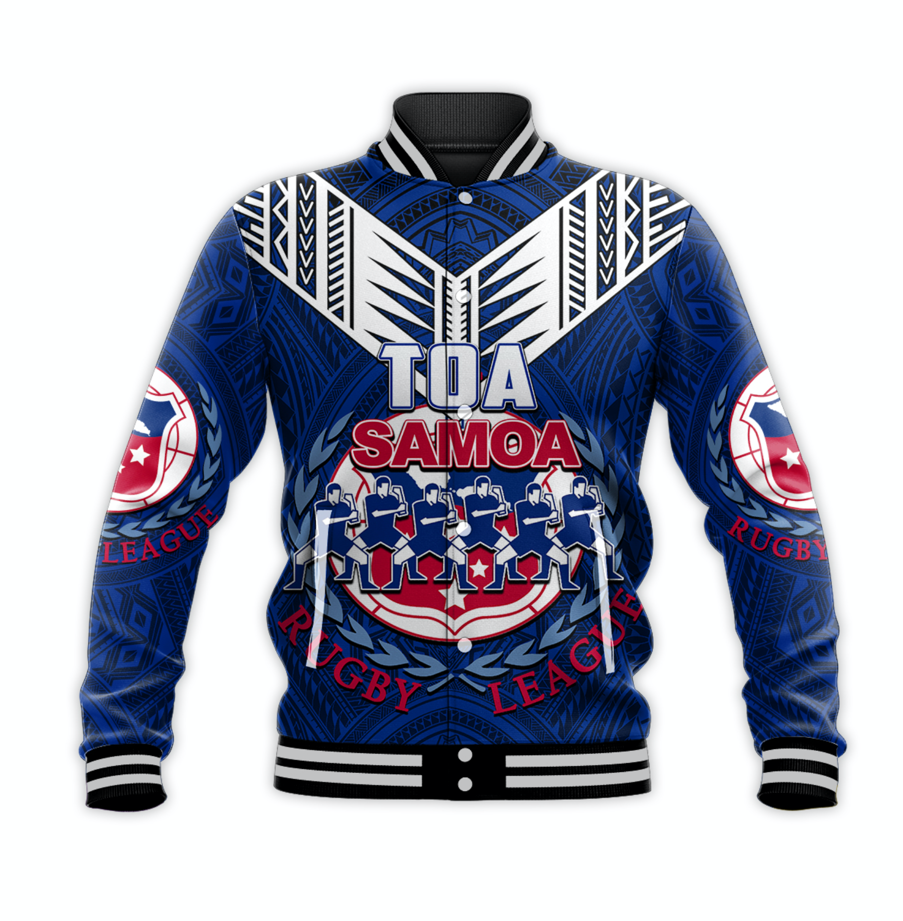 Toa Samoa Rugby Baseball Jacket Siva Tau Jersey LT6 - Wonder Print Shop