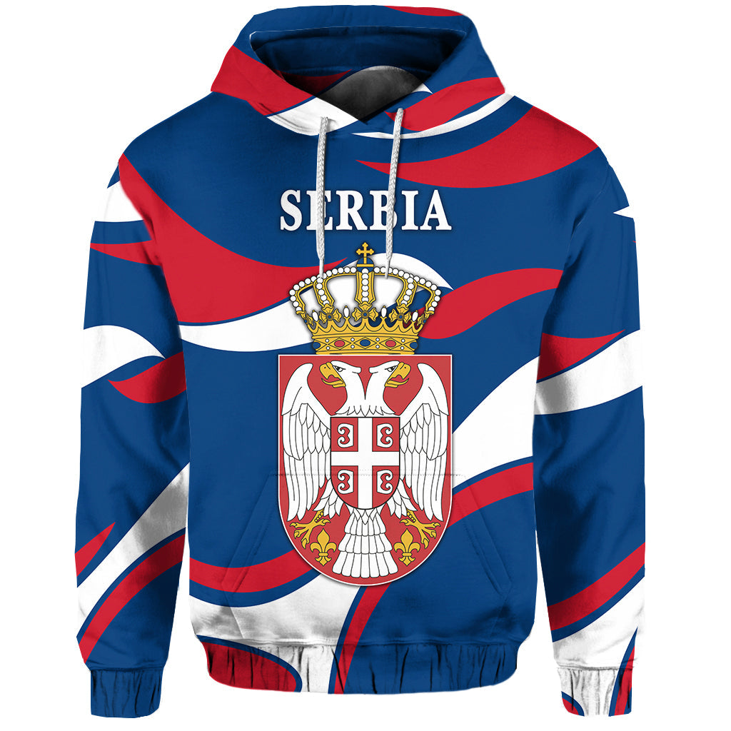 Custom Serbia Hoodie Sporty Style LT8 - Wonder Print Shop