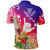 Hawaii Sunset with Hibiscus Polo Shirt Shaka Hang - Wonder Print Shop