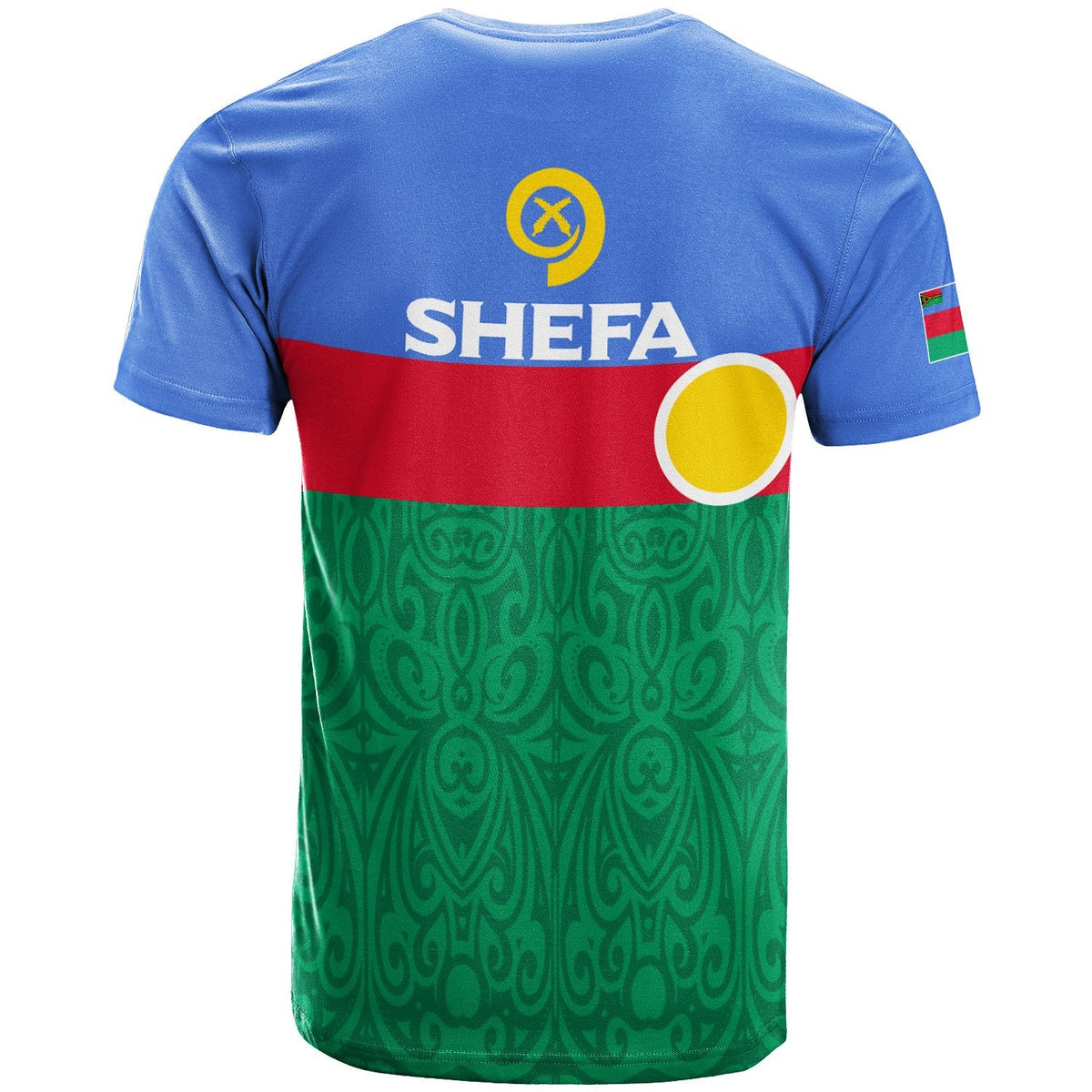 Vanuatu Shefa Province T-shirt, back print with Shefa text and flag badge